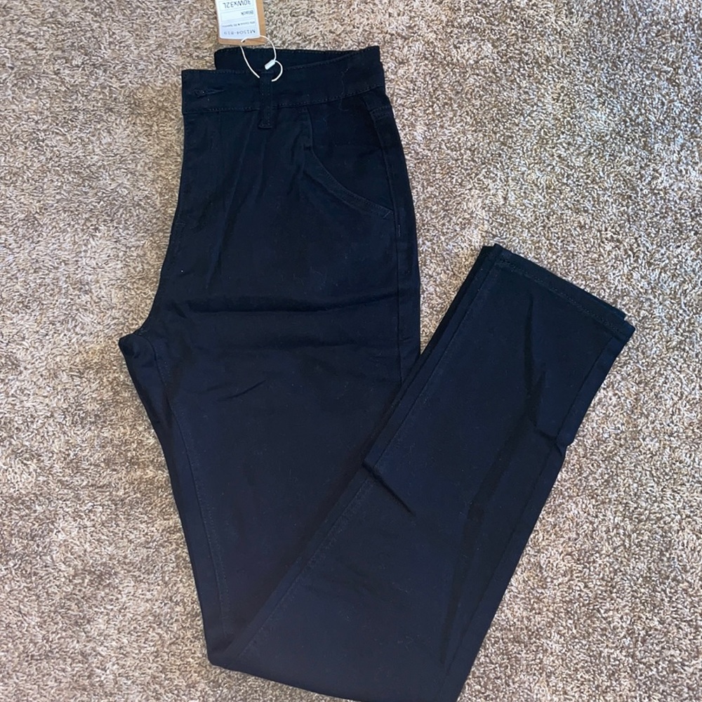 Plaid &Plain Black Pants. Youth size 30Wx332L
